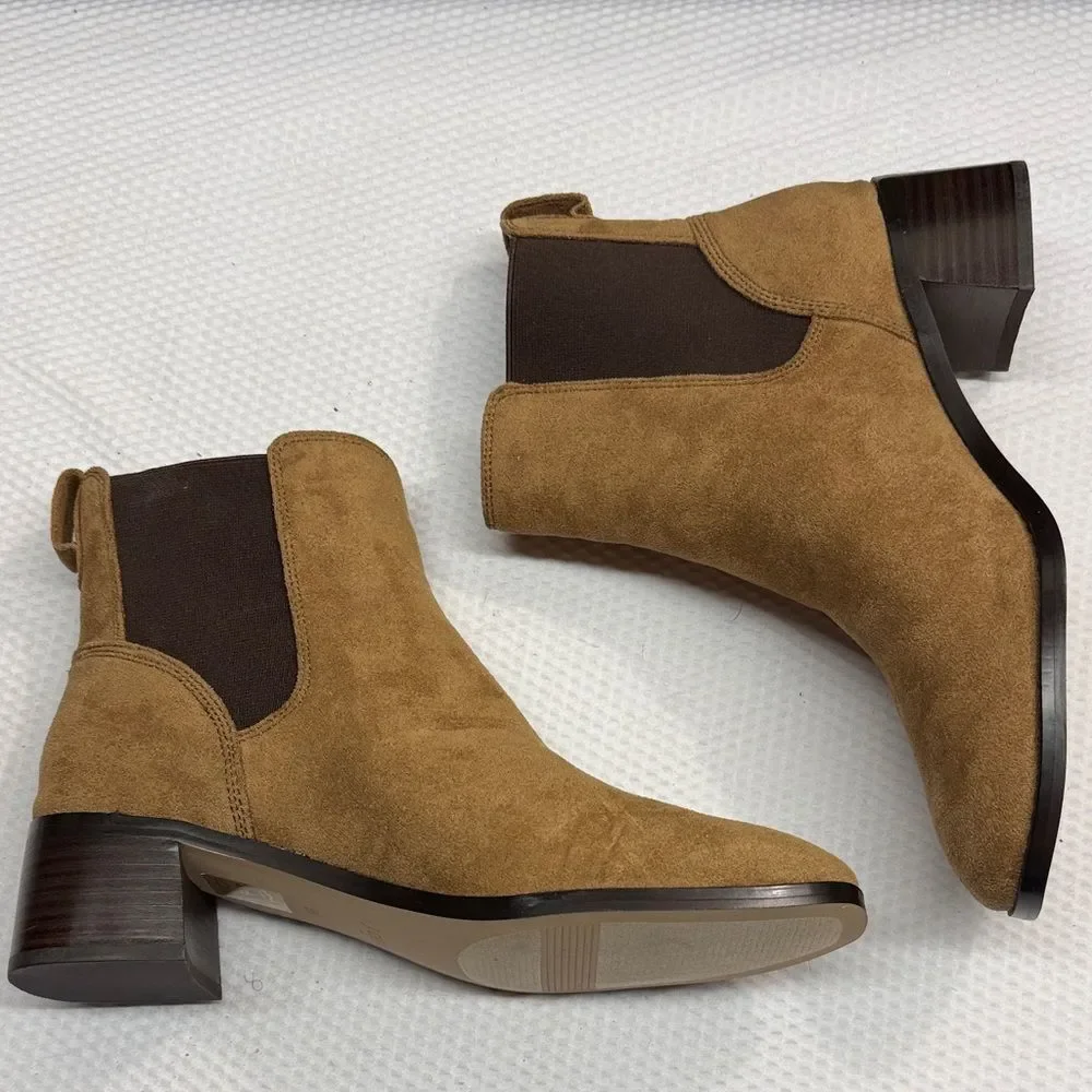 J. Crew Women's Brown Sueded Chelsea Ankle Booties 9.5 - Picture 8 of 13